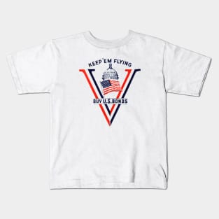 WWII Keep 'Em Flying, Buy US Bonds Kids T-Shirt